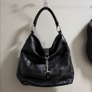 Kenneth Cole Black Leather Hobo Bag